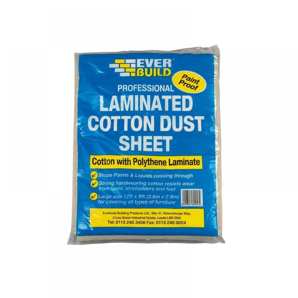 Everbuild Sika 484992 Laminated Cotton Dust Sheet 3.6 X 2.7M