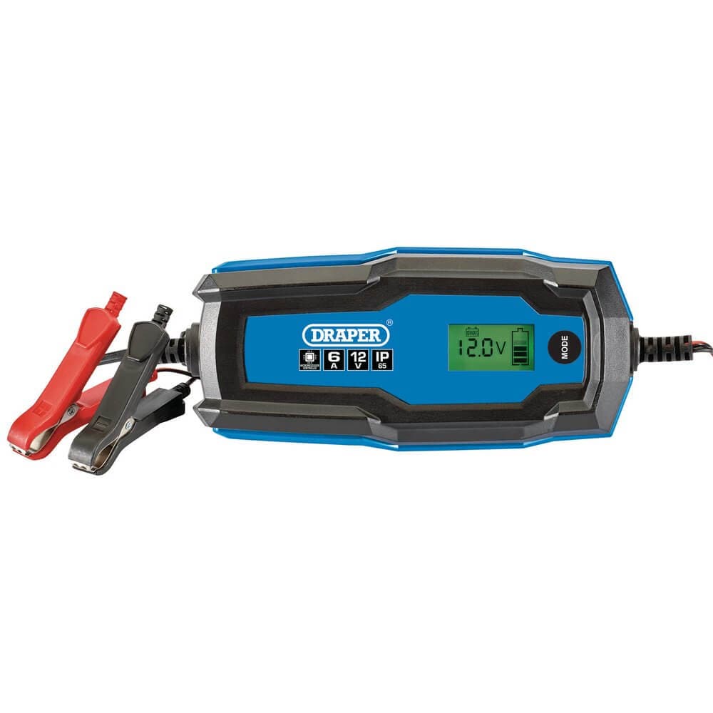 Draper 53490 6/12V Smart Charger And Battery Maintainer 6A per item 1