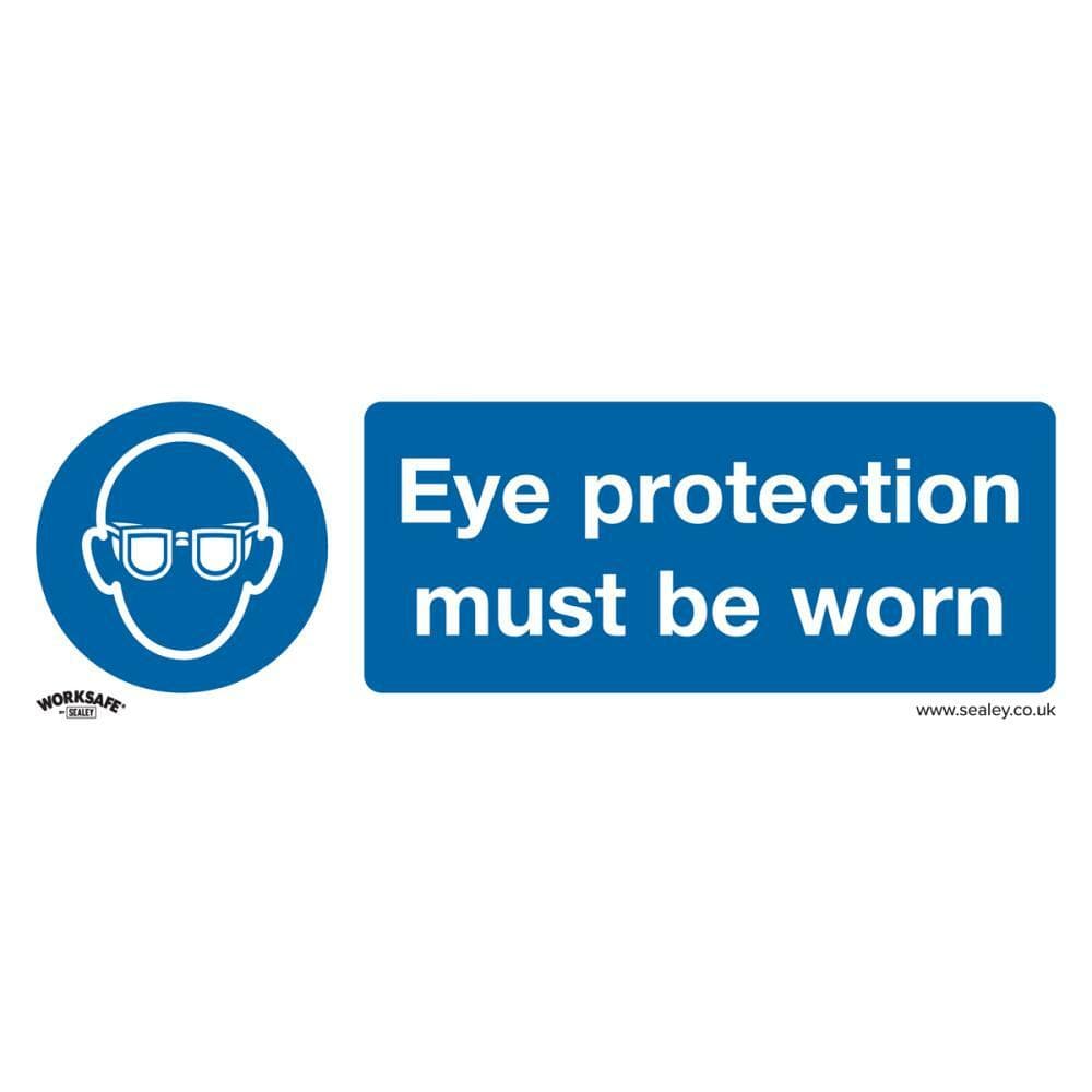 Sealey SS11V10 Mandatory Safety Sign - Eye Protection Must Be Worn - Self-Adhesive Vinyl - Pack Of 10