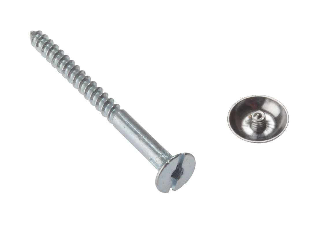 Fandf 10MS112CP Mirror Screw - Zinc Plated 1 1/2in X 8 (Bag Of 10)