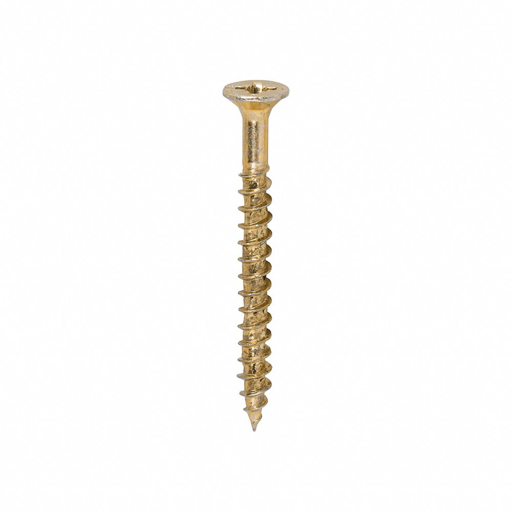 Timco 40040VYTUB Velocity Premium Multi-Use Screws - Pz - Double Countersunk - Yellow 4.0 X 40
