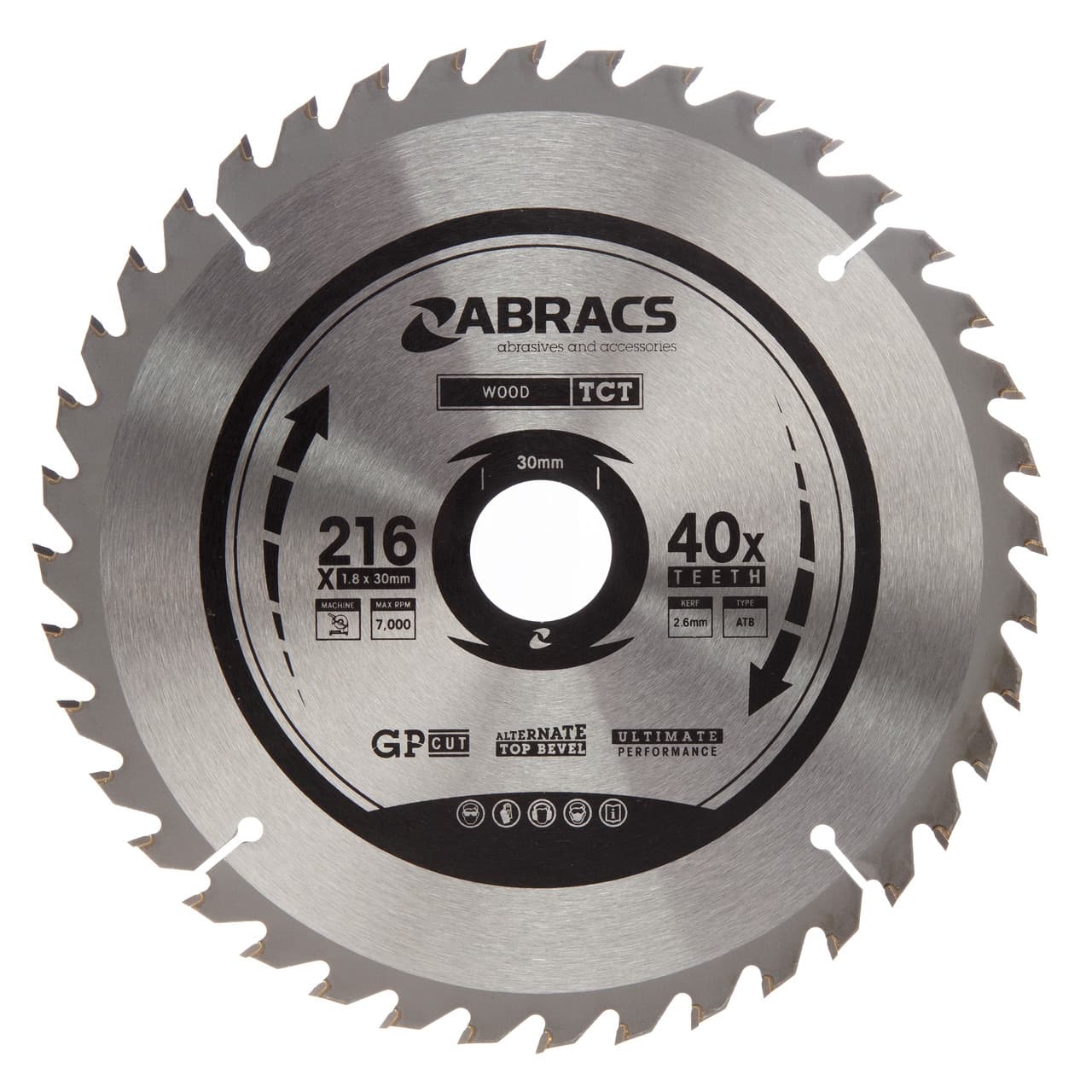 Abracs Tct21640 Tct Circular Saw Blade For Wood 216 X 30Mm X 40T