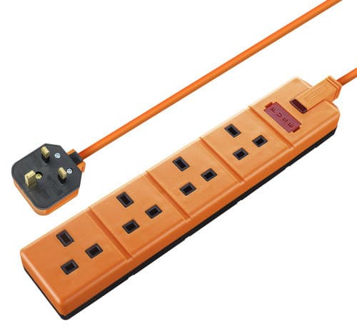 4 Skt 2M 13A Hd Ext Lead Fused Orange EXS1342O-01