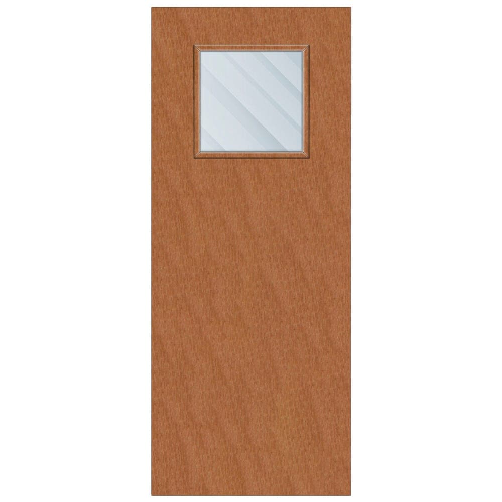 Crown American Cherry Solid Core FD30 Clear Glazed Internal Fire Door 2040mm x 926mm x 44mm | 450mm x 450mm VP