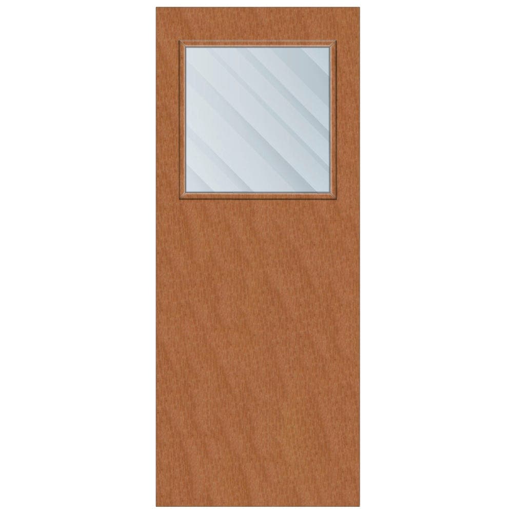 Crown American Cherry Solid Core FD30 Clear Glazed Internal Fire Door 2040mm x 826mm x 44mm | 600mm x 538mm VP