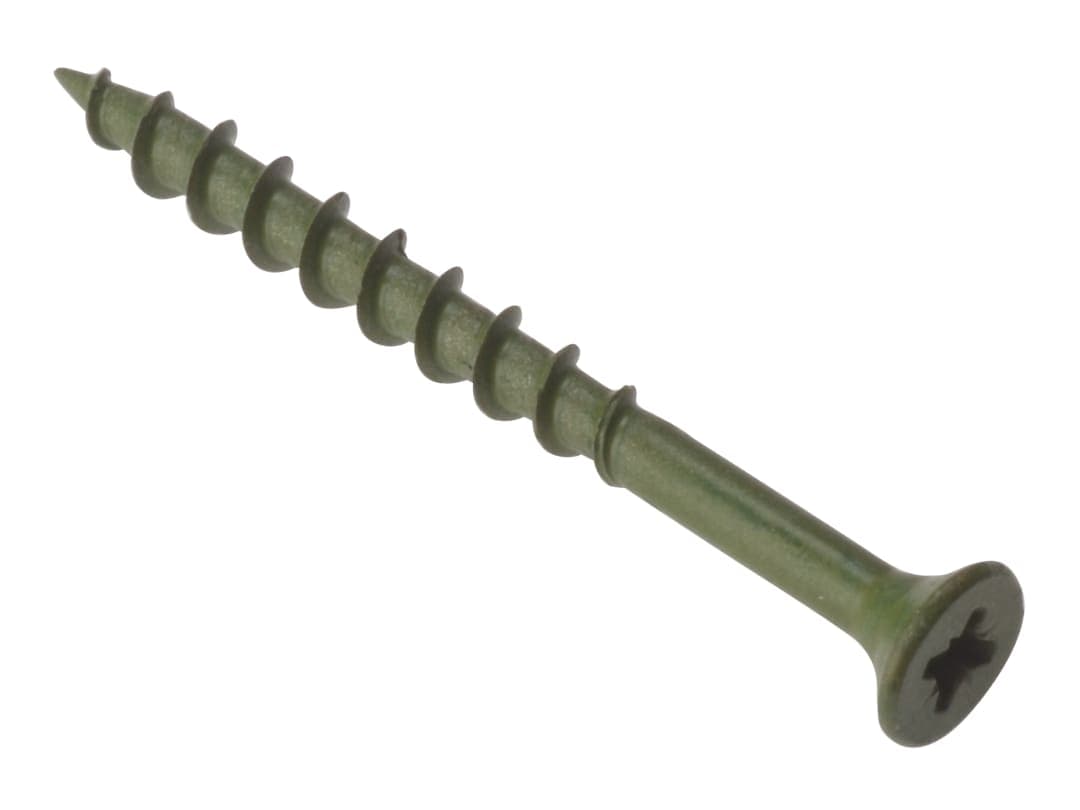 ForgeFix Decking Screw Pozi Compatible ST Green Anti-Corrosion 4.5 x 60mm Box 200 DS4560