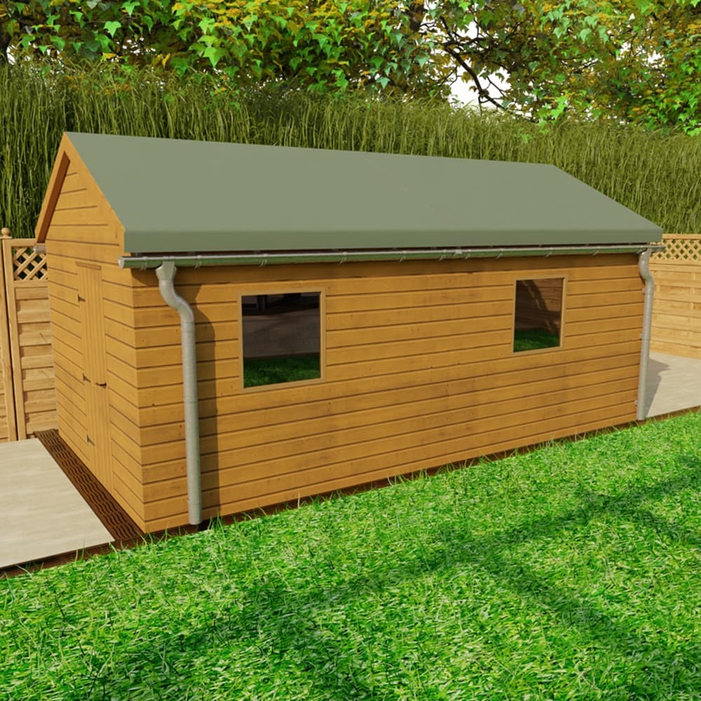 Galeco Steel Gutter Standard Shed Pack Apex Style Roof - 12x6-20x12 Galvanised