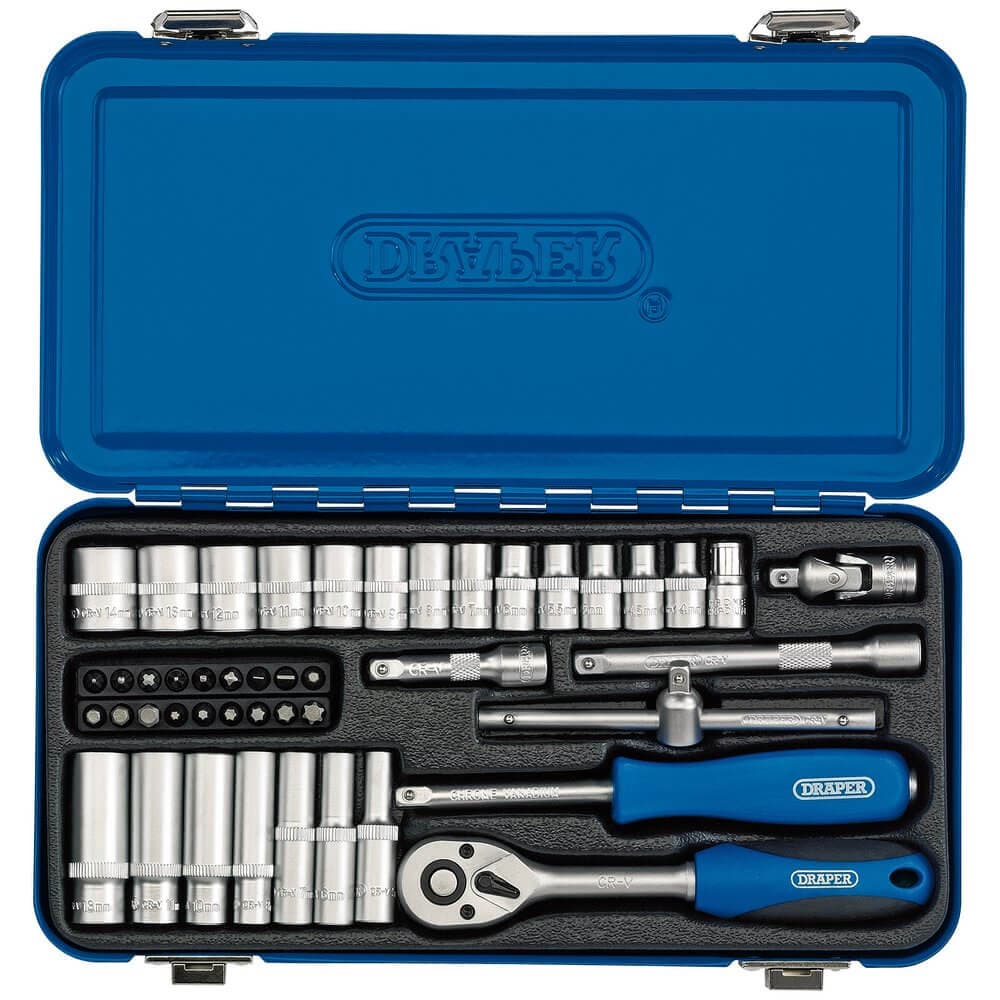Draper 16365 Metric Socket Set In Metal Case 1/4in Sq. Dr. (45 Piece) per set