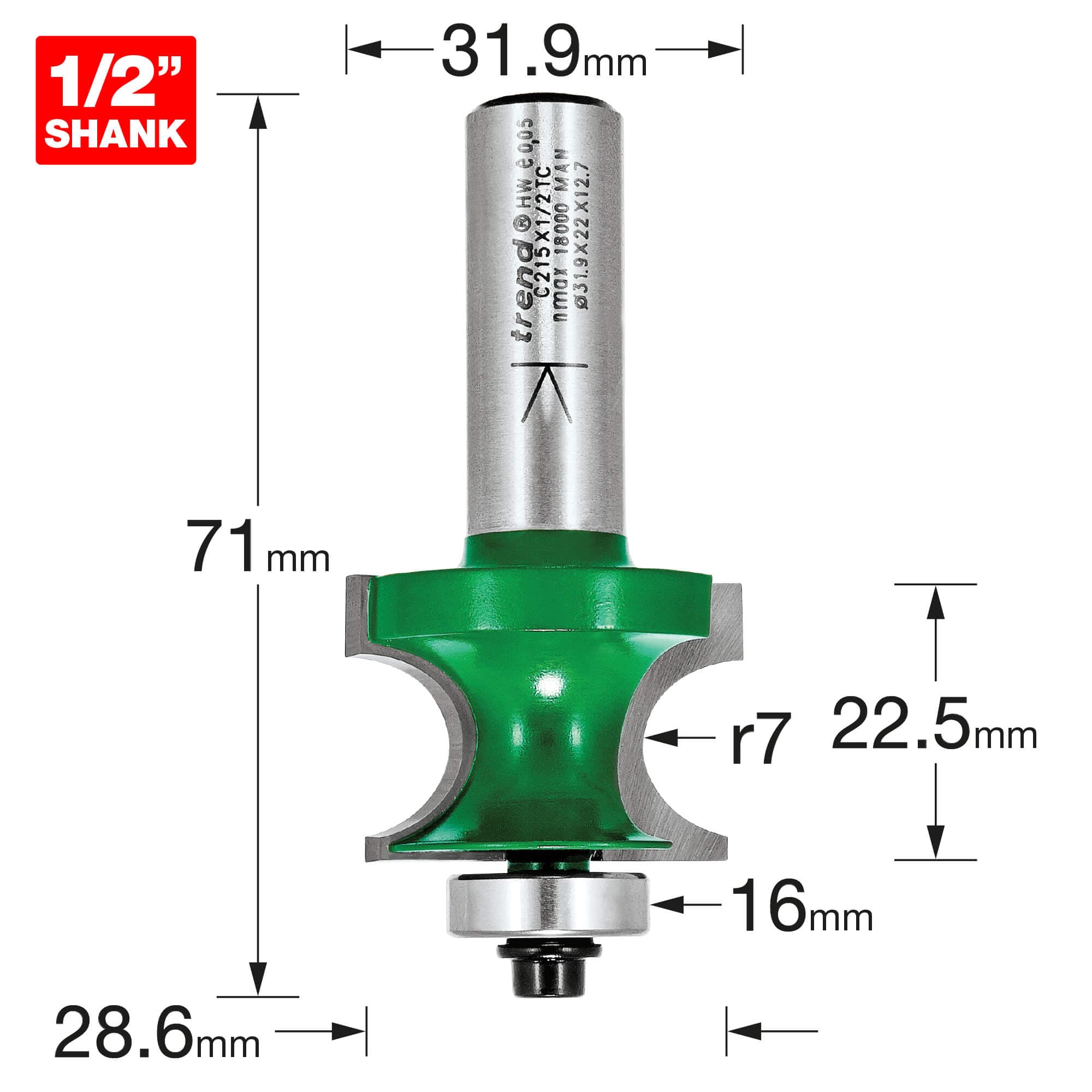 Trend Bearing Guided Corner Bead 7Mm Radius Pk 1 C215X1/2TC