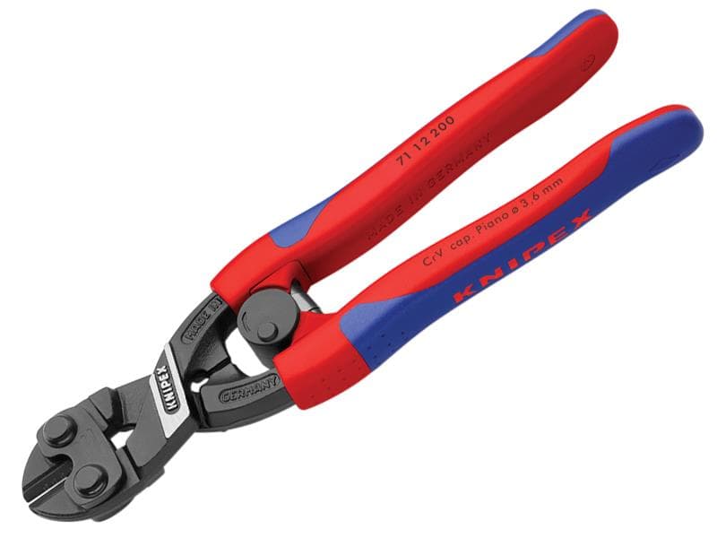 Knipex 71 12 200 SB Cobolt® Bolt Cutters Multi-Component Grip With Return Spring 200Mm (8In)