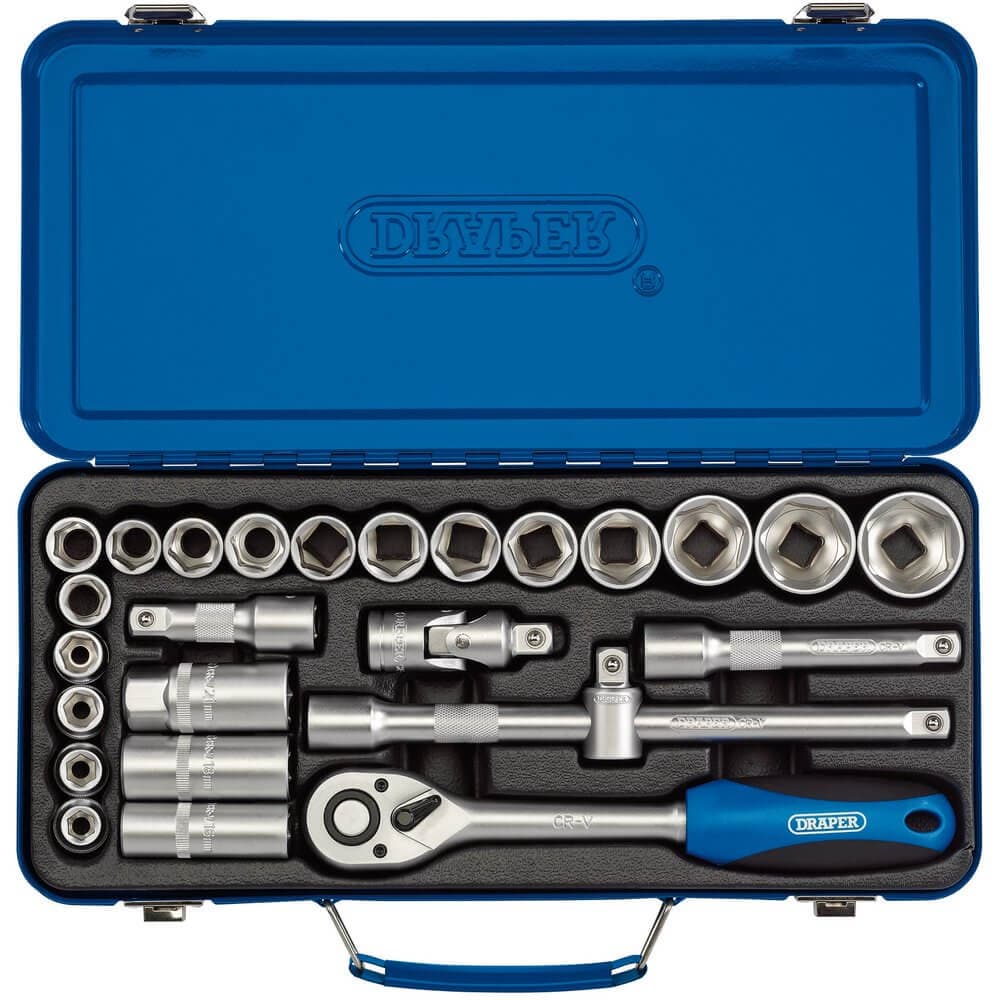 Draper 16368 Metric Socket Set 1/2in Sq. Dr. (26 Piece) per set