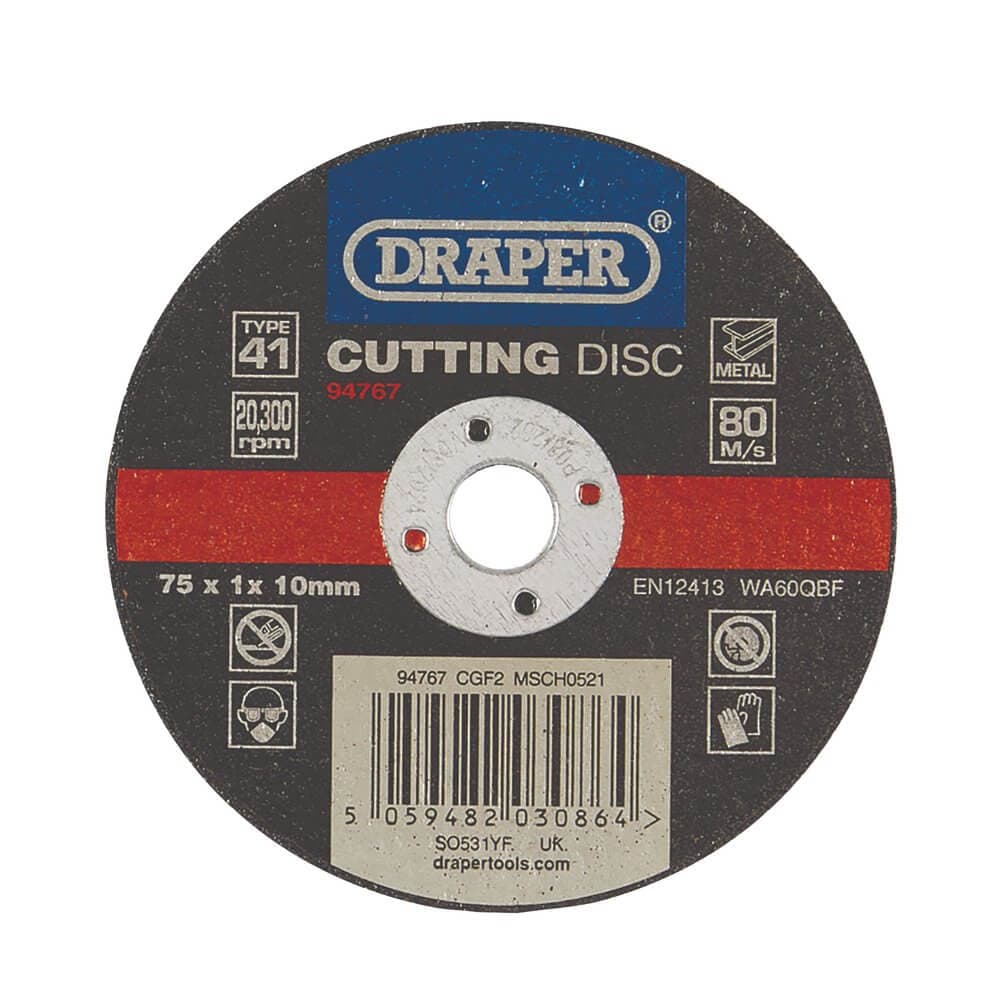 Draper 94767 Metal Cutting Disc 75 X 1 X 10Mm each 1