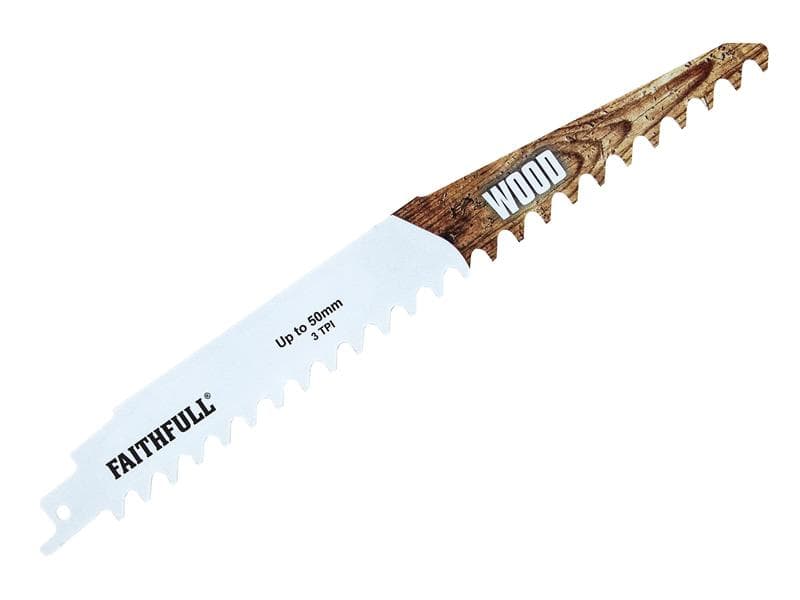 Faithfull FAISBS1141HM S1141Hm Wood Carbide Sabre Saw Blade 228Mm X 3 Tpi