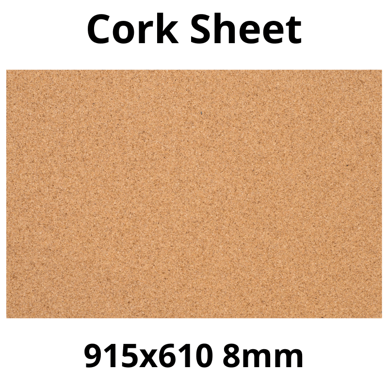 Cork Sheet - 915x610mm - 8mm - Décor and DIY - Pack of 1