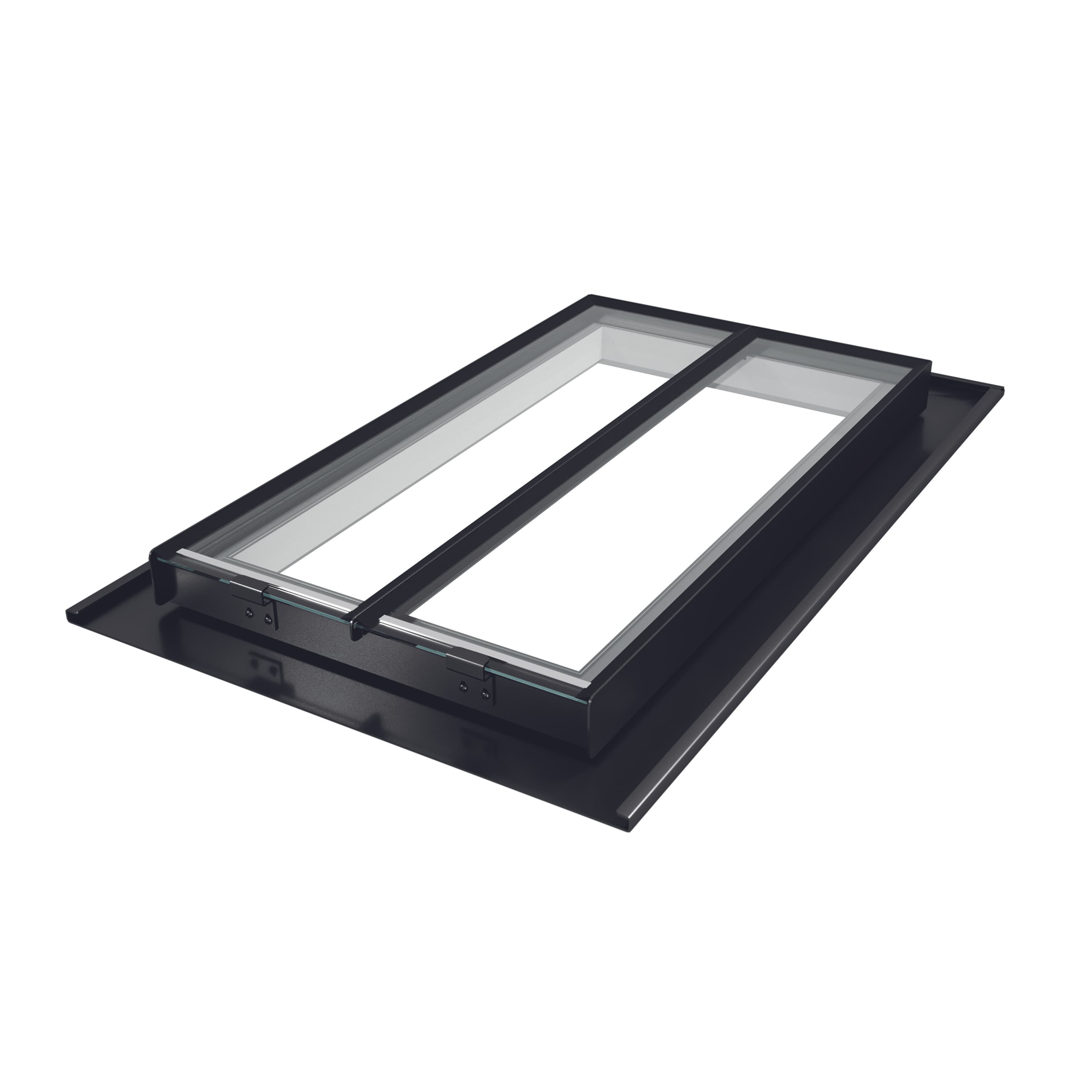The Rooflight Co. CR10 Conservation Rooflight 517 x 980mm Steel 1 Glazing Bar, Black Frame, White Linings