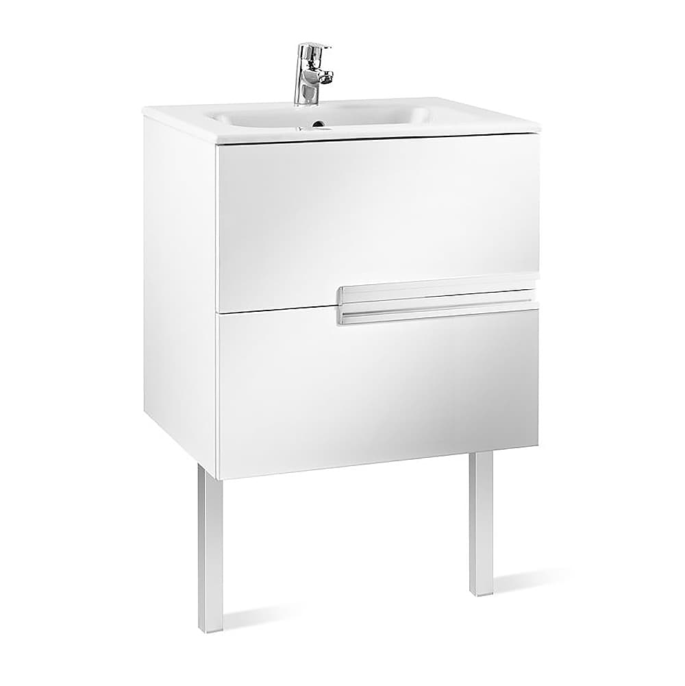 Roca White VICTORIA-N Unik Basin Unit 600 2 Draw Gloss Size: 460x600mm
