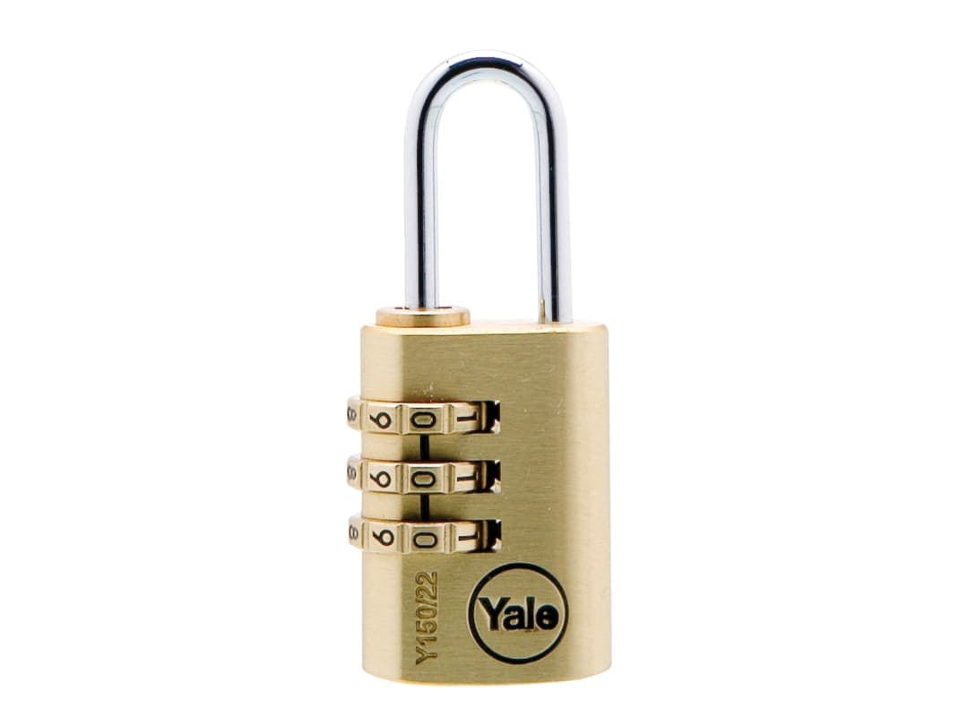 Yale Locks Brass Combination Padlock 22mm Y150/22/120/1