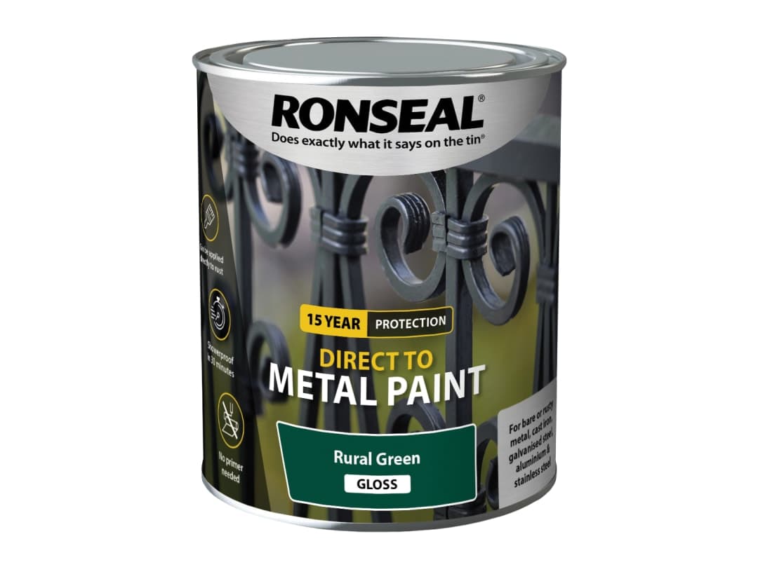 Ronseal Direct to Metal Paint Rural Green Gloss 750ml 39202
