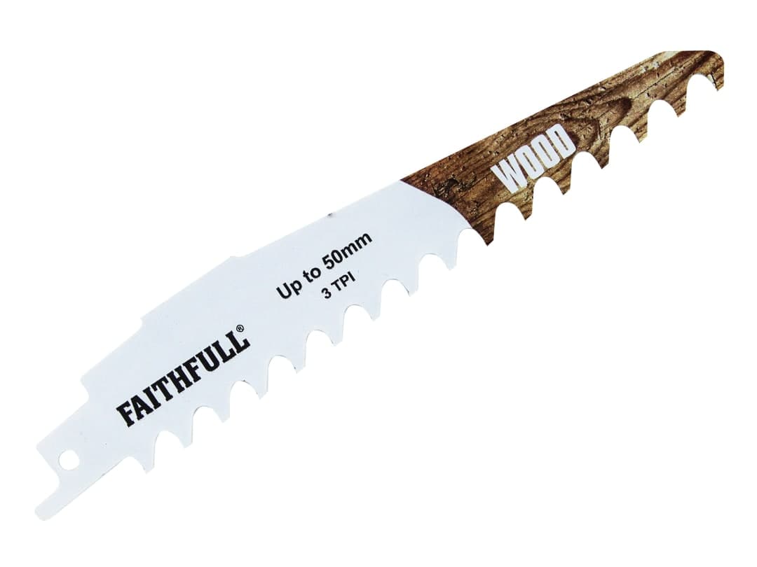 Faithfull S950HM Wood Carbide Sabre Saw Blade 152mm x 3 TPI FAISBS950HM