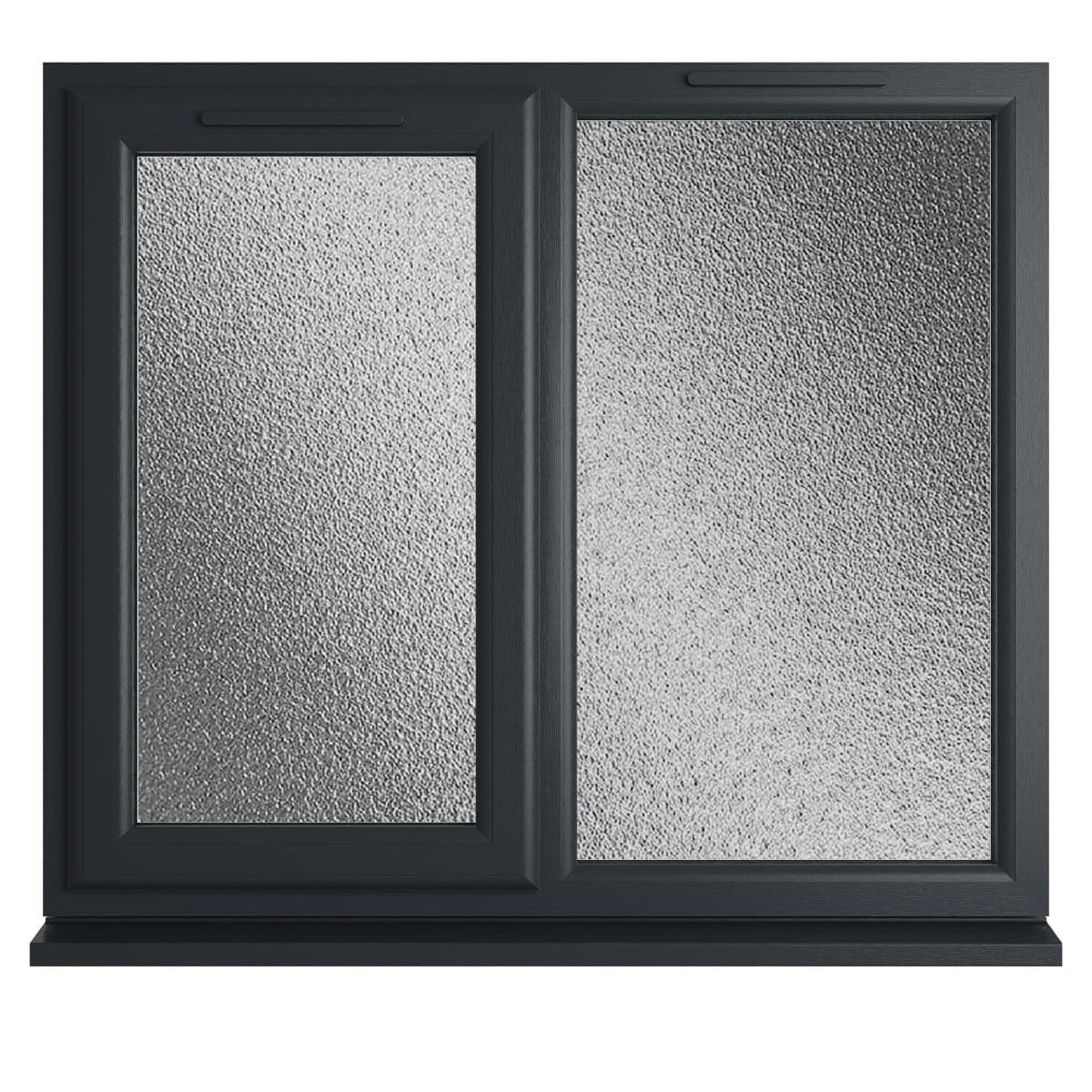 uPVC Grey/White Double Glazed Window - Left Handed - Side Hung - Obscure Glass - 1190 x 1115mm
