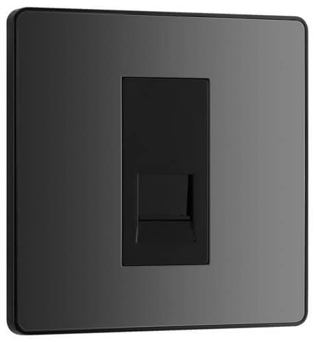 Screwless Flatplate Polished Chrome Single Diplex Socket For Separate Tv And Fm Connections FPC66-01