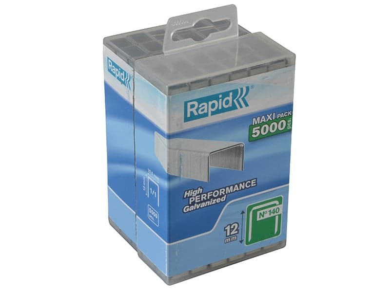 Rapid 40303091 140/12 12Mm Galvanised Staples (Poly Pack 5000)