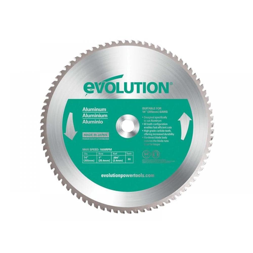 Evolution 80TBLADE14 Aluminium Cutting Chop Saw Blade 355 X 25.4Mm X 80T