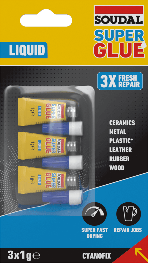 Soudal Superglue Liquid - Triple Pack Clear 1G (Triple Pack) 160023