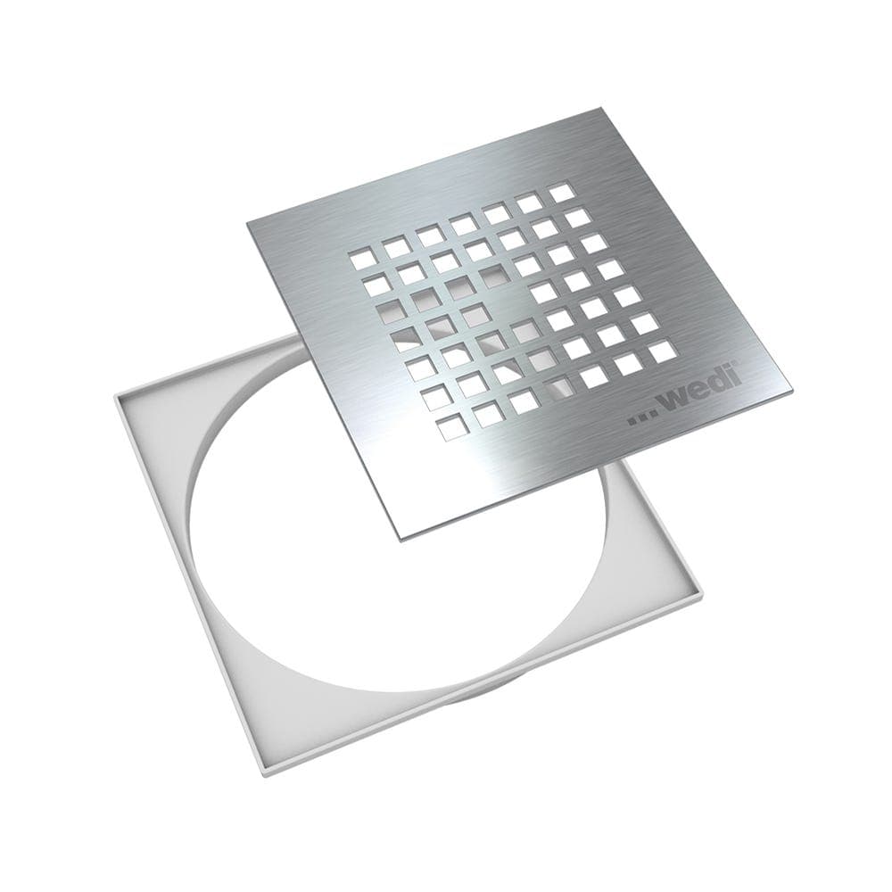 Wedi Fundo Fino 6.1 Flat Stainless Steel Drain Grate 115mm x 115mm x 2.5mm Square