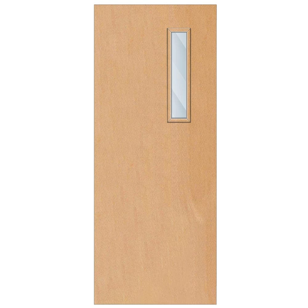 Crown Steamed Beech Solid Core FD30 Clear Glazed Internal Fire Door 1981mm x 762mm x 44mm | 600mm x 150mm VP