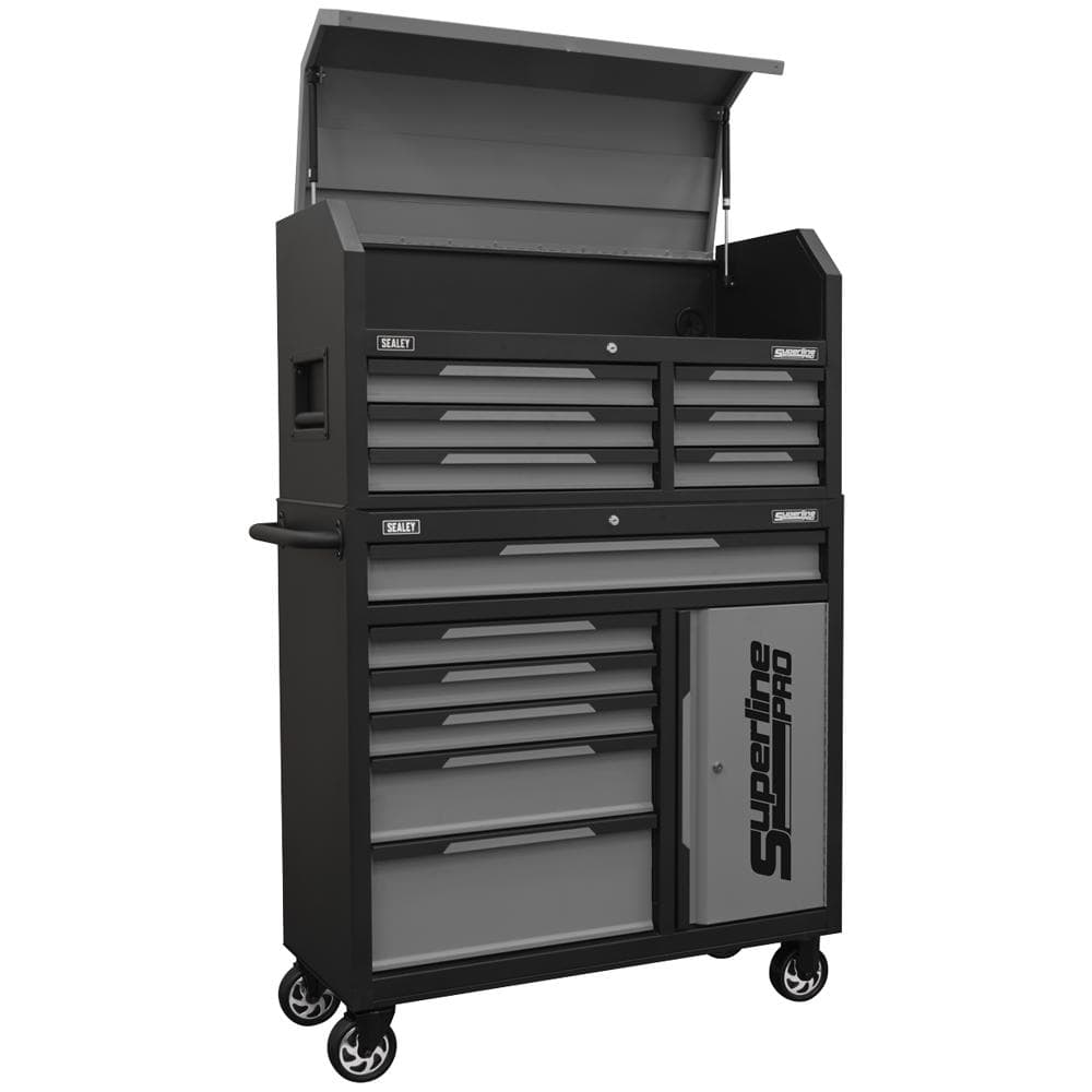 Sealey Superline Pro 12 Drawer Tool Roller Cabinet and Top Chest Combination Black / Grey