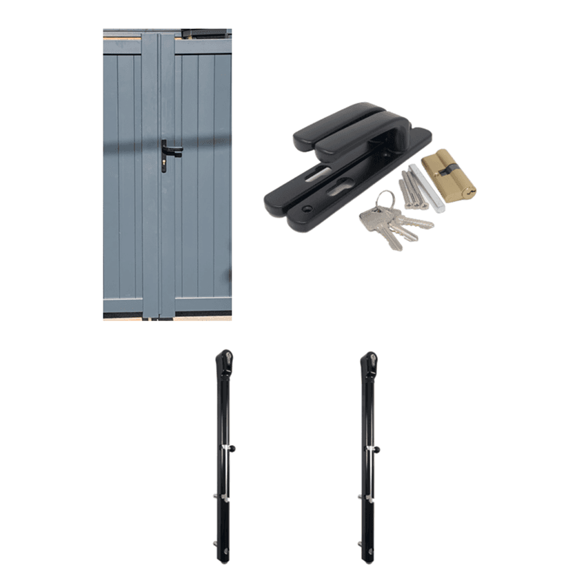 Readymade Driveway Gates Black Lock and Latch Pack