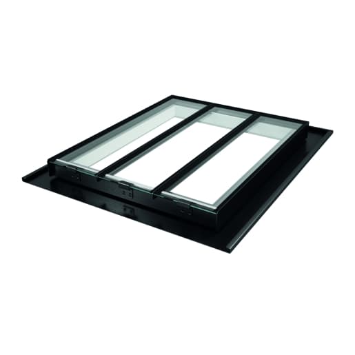 The Rooflight Co. CR11 Conservation Rooflight 669 x 828mm Steel 2 Glazing Bars, Black Frame, White Linings