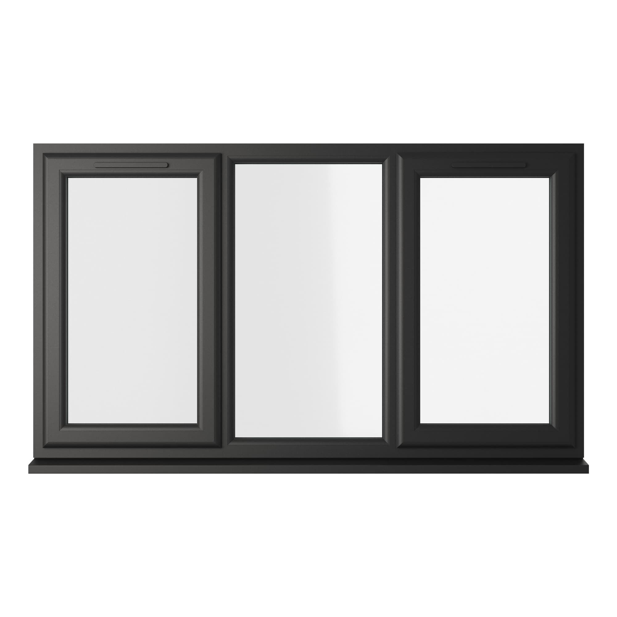 Crystal Triple Glazed uPVC Window Black/White Left & Right Hung 1770mm x 1040mm Clear