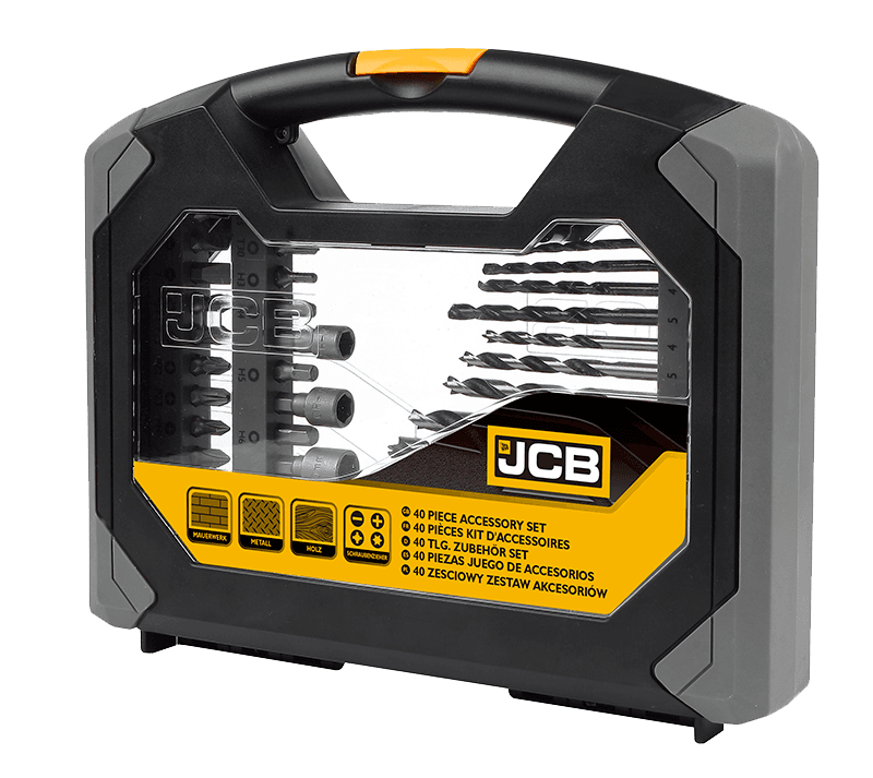 JCB 40 Piece Combination Drill Bits and Accessory Set | JCB-PTA-40