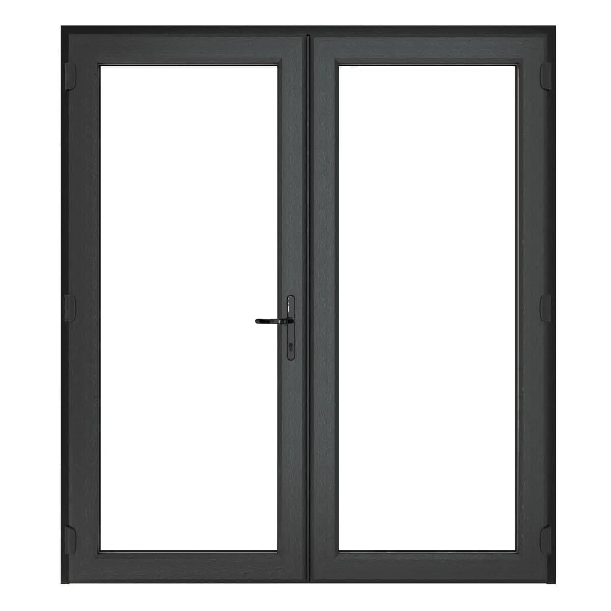 uPVC French Doors - Anthracite Grey Ex/White Int - Clear Glass - Double Glazed - Left Hand Master - 150mm Sill - 1690mm x 2090mm