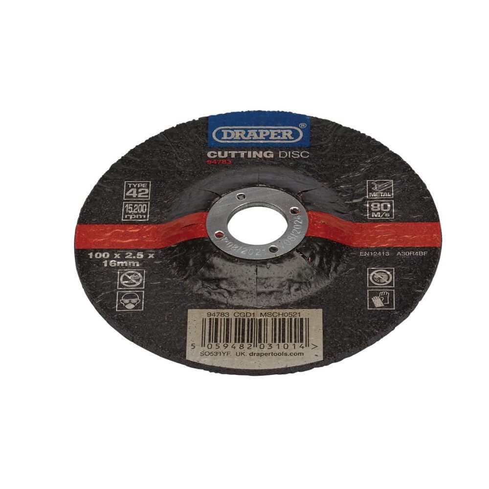 Draper 94783 Dpc Metal Cutting Disc 100 X 2.5 X 16Mm each 1