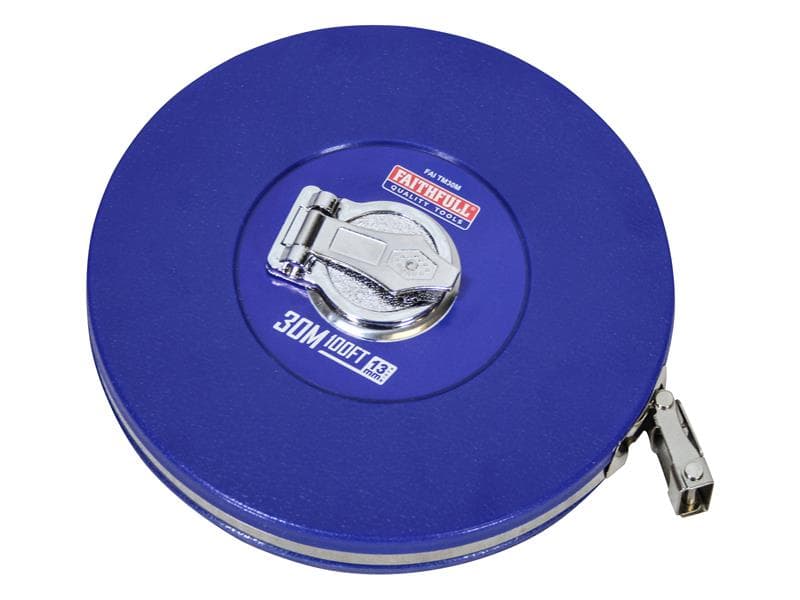 Faithfull Rounded Long Tape 30M/100Ft (Width 13Mm)