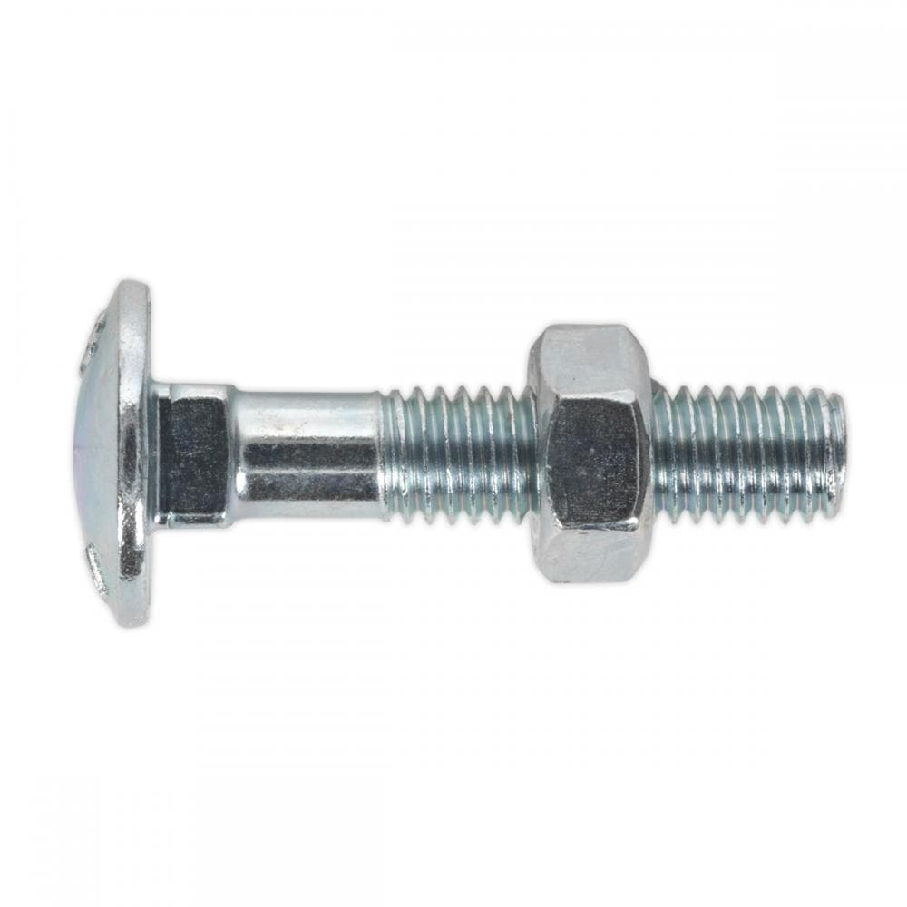 Sealey CBN840 Coach Bolt & Nut Din 603 - M8 X 40Mm Zinc Pack Of 50