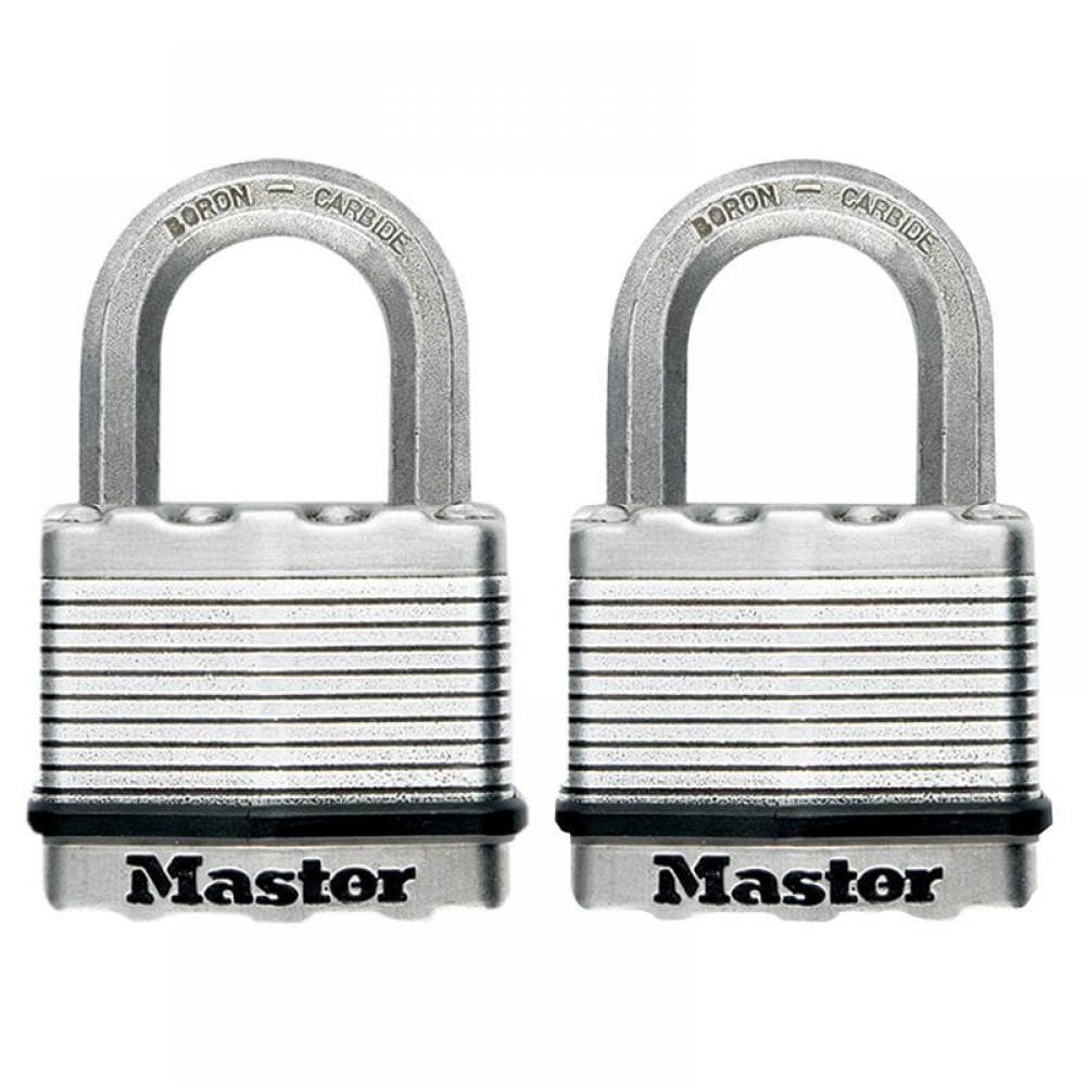 Master Lock M5EURT Excell™ Laminated Steel 50Mm Padlock - 25Mm Shackle - Keyed Alike X 2