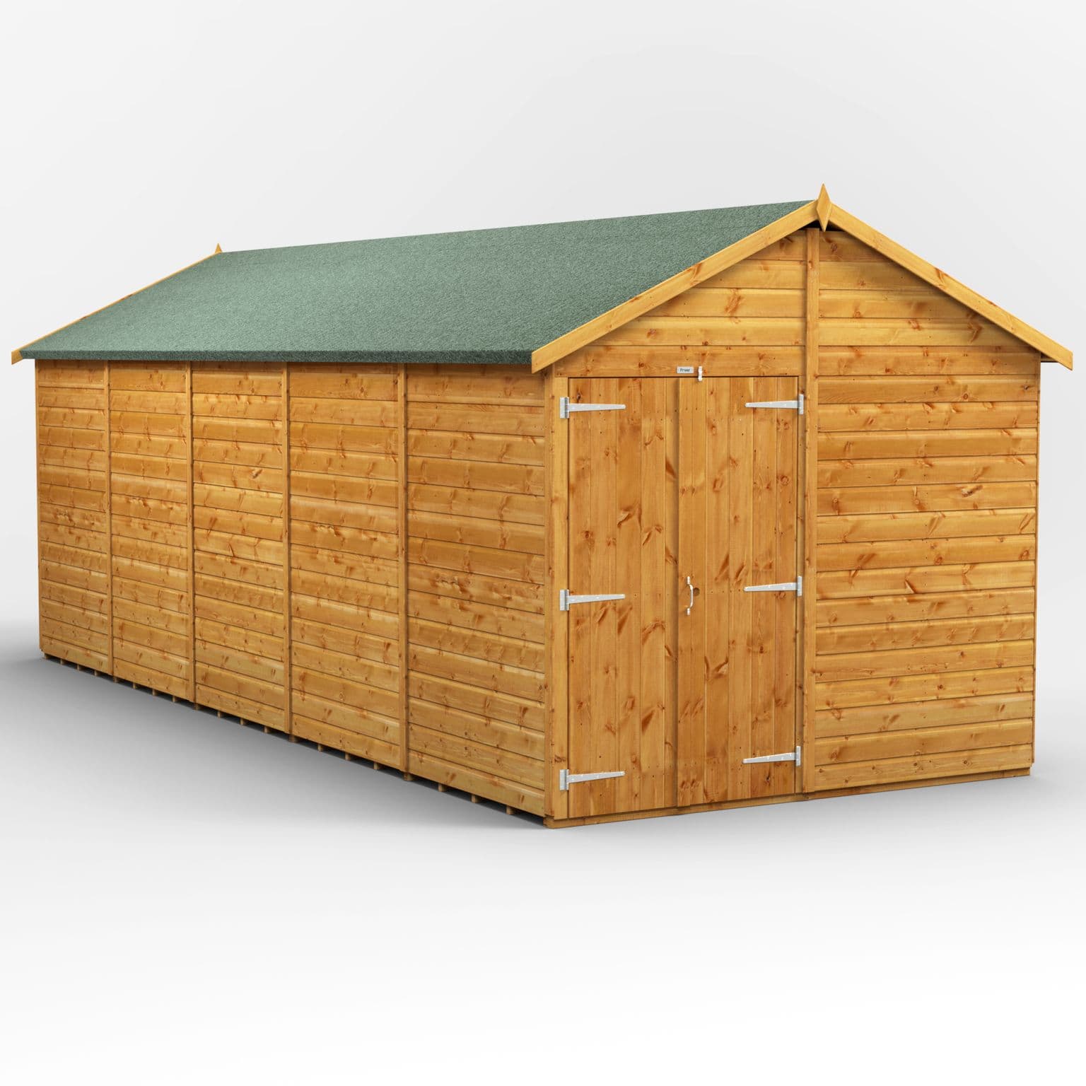 Powersheds 20 x 8 Power Windowless Apex Double Doors