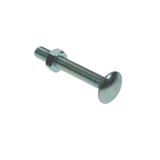 4Trade Bolt & Nut M6 x 25 Din Cup Square Hexagon Bright Zinc Plated PK5