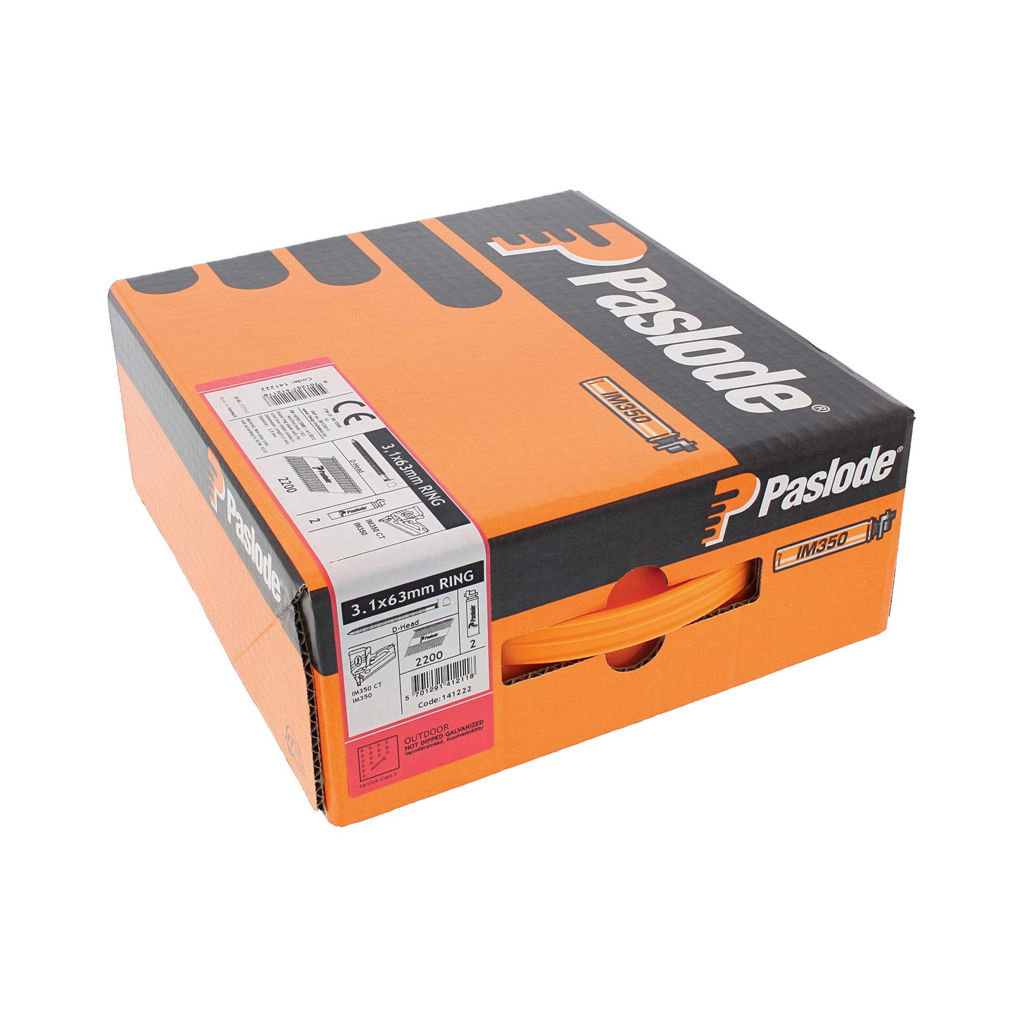 Paslode 141222 Nail & Fuel Pack 63 x 3.1mm Ring HDGV