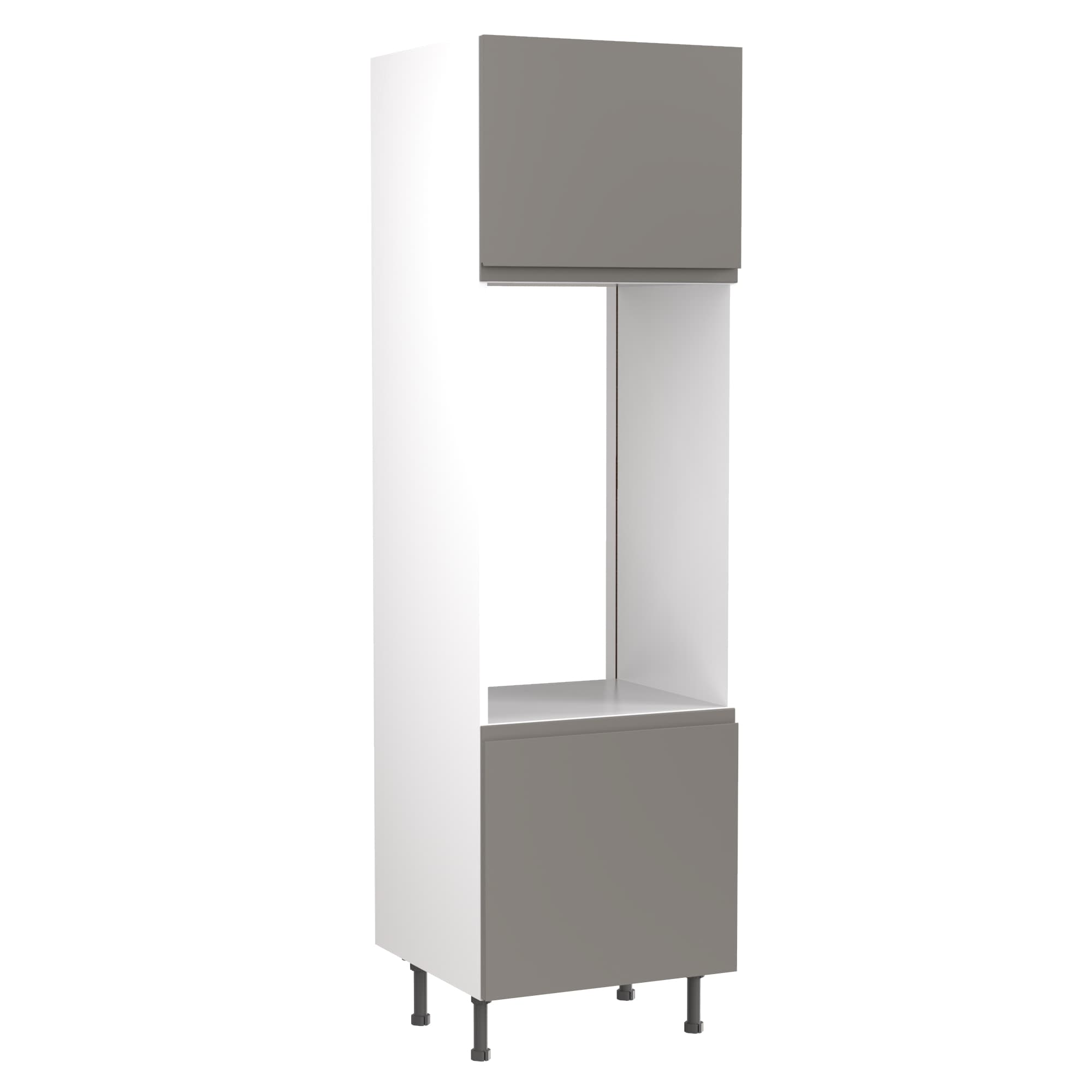 Flatpack Double Oven Tower J-pull Super Gloss Dust Grey 600mm - FKKJ0321