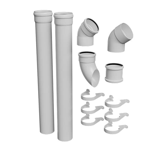 FloPlast 110mm Industrial/Xtraflo Downpipe Kit - Swan Neck - White