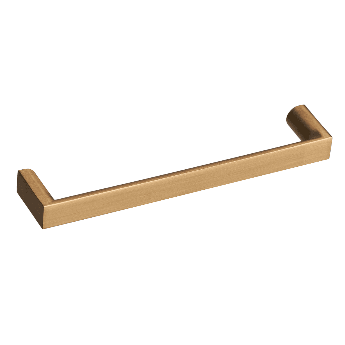 Bauhaus Right-Angled Architectural Cabinet Handle - 128mm - Brushed Brass - Elite Knobs & Handles