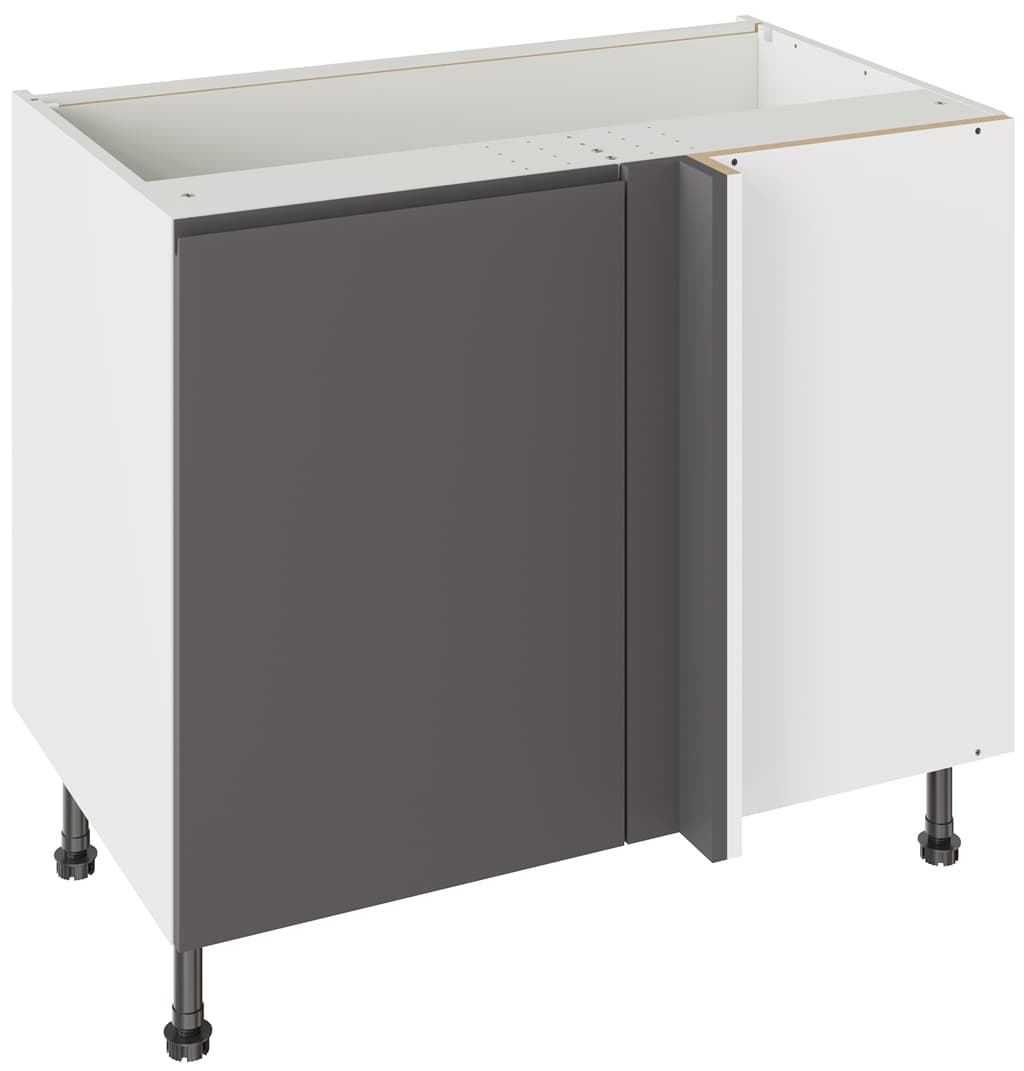 Flatpack Corner Base Unit J-pull Ultra Matt Graphite 1000mm - FKKJ0909