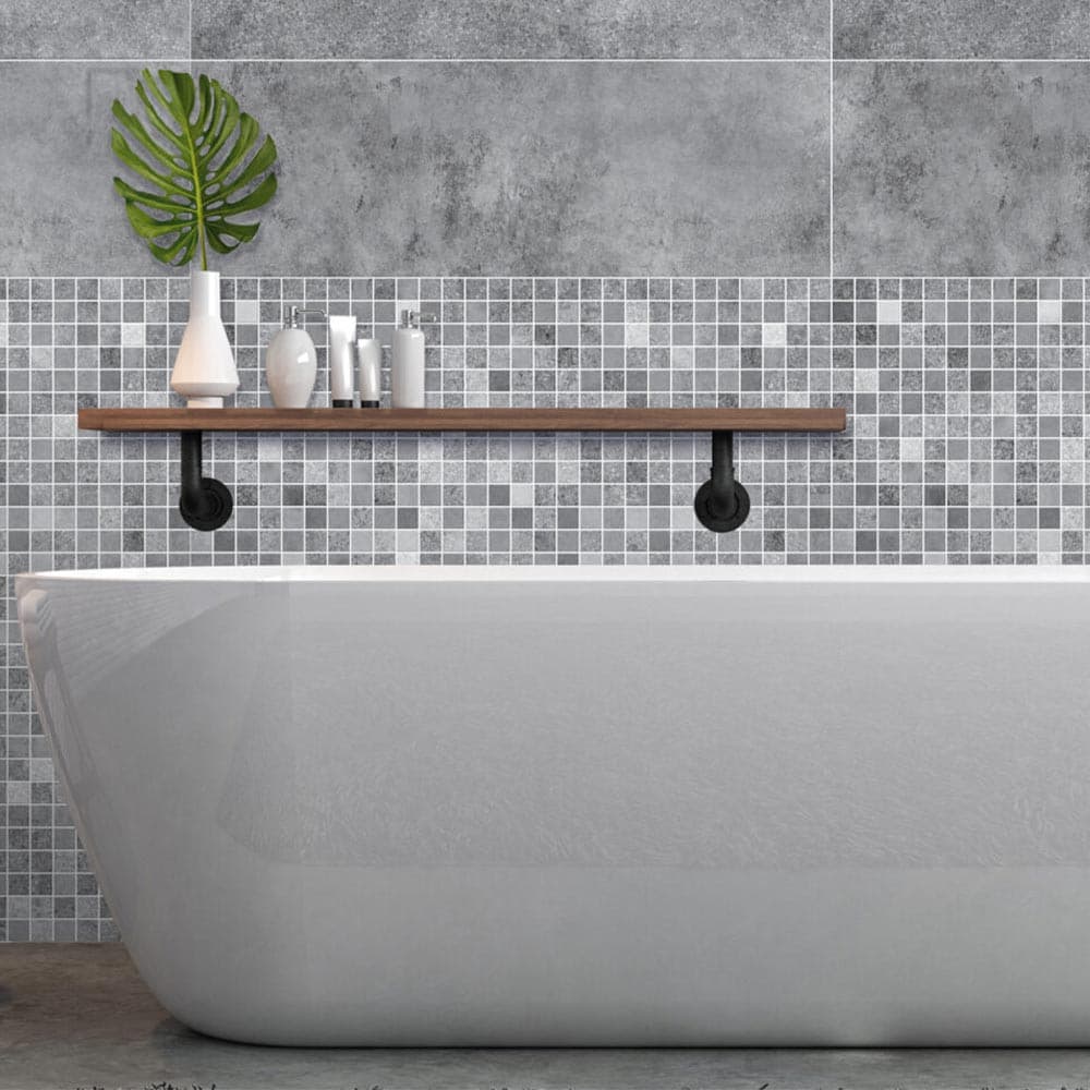 Mosaic Graphite Matt Tile Effect PVC Shower Panel (10mm)