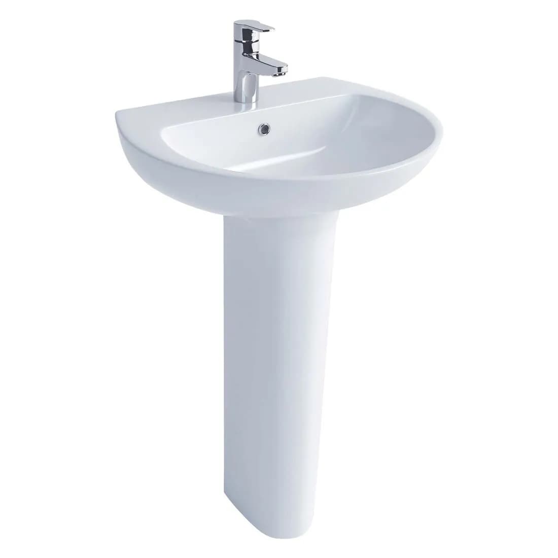 Atlas Pro Basin 50Cm 1 Tap Hole White