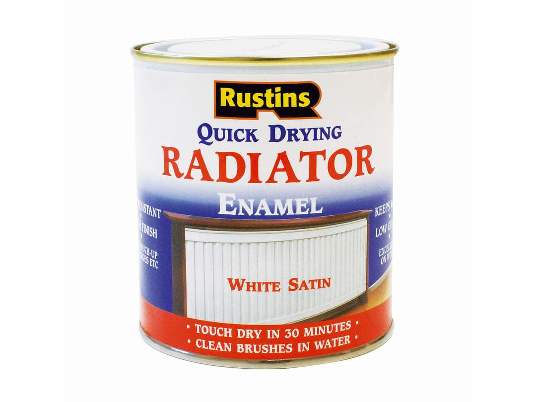 Rustins Quick Dry Radiator Enamel Satin White 500ml RADS500